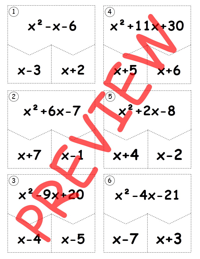 Factoring Trinomials Au003d1 Puzzles Amped Up Learning