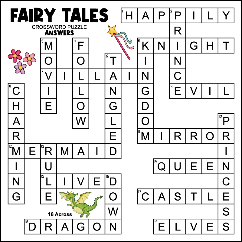 Fairy Tale Crossword Puzzles For Kids Tree Valley Academy