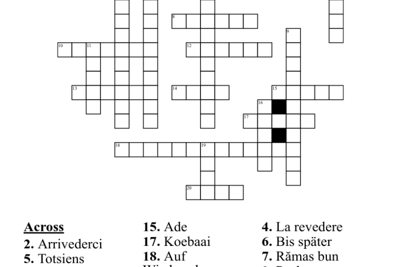 Farewell Crossword Puzzle Clue