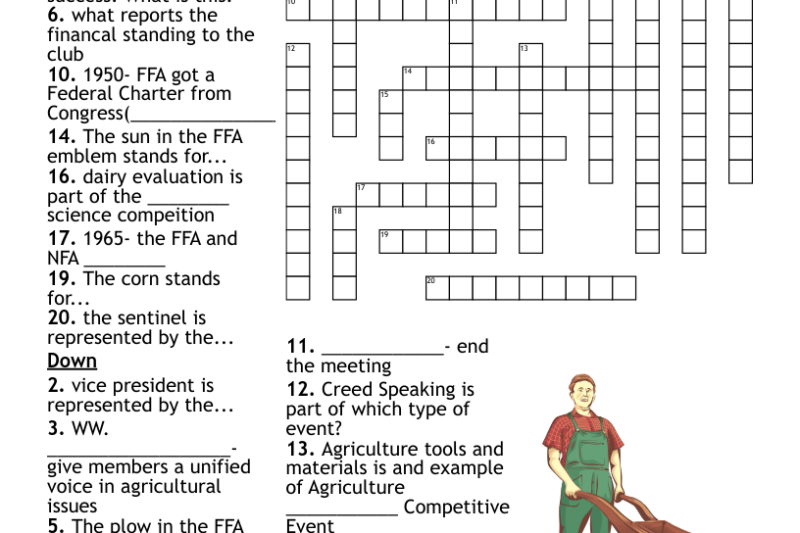 Ffa Crossword Puzzle Answer Key