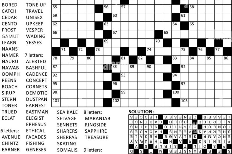 Crossword Puzzles Gridfor Adults Printable