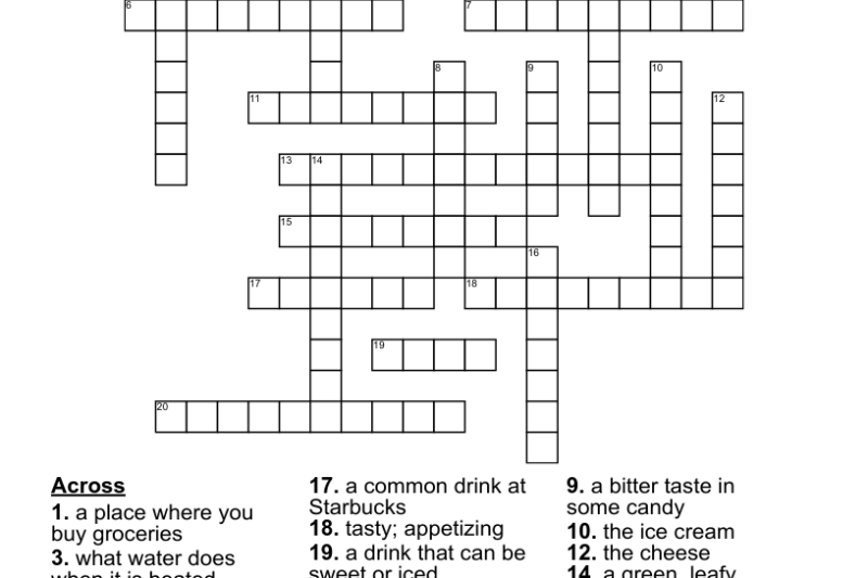 Food Crossword Puzzles