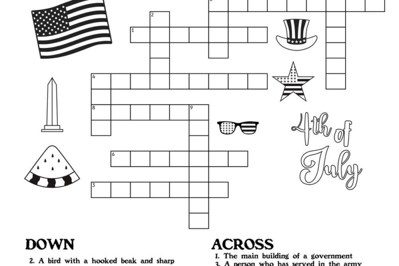4th Of July Crossword Puzzle