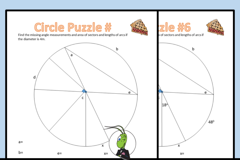 Circle Measure Math Puzzle Worksheets