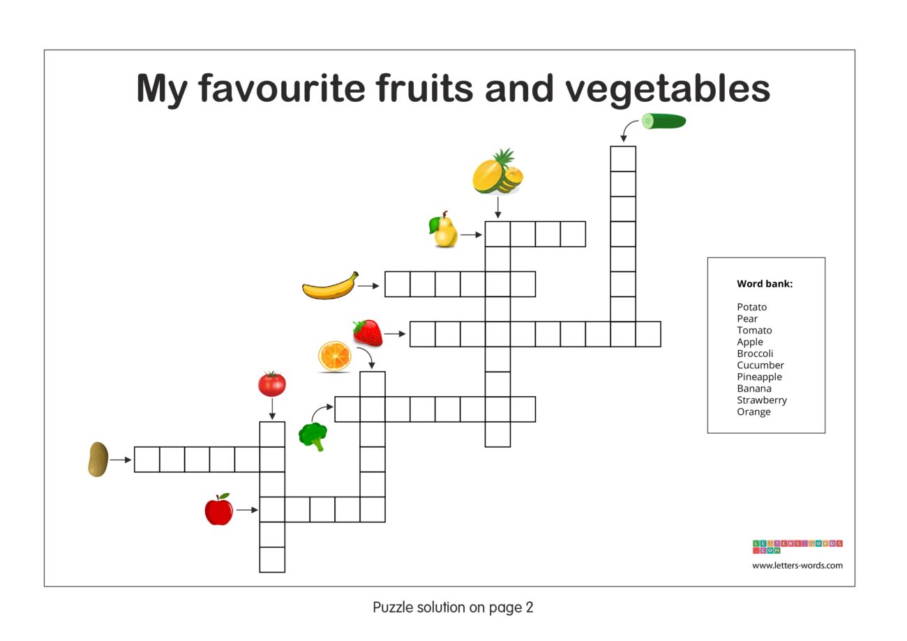Free Crossword Puzzles For Children With Printable Solutions