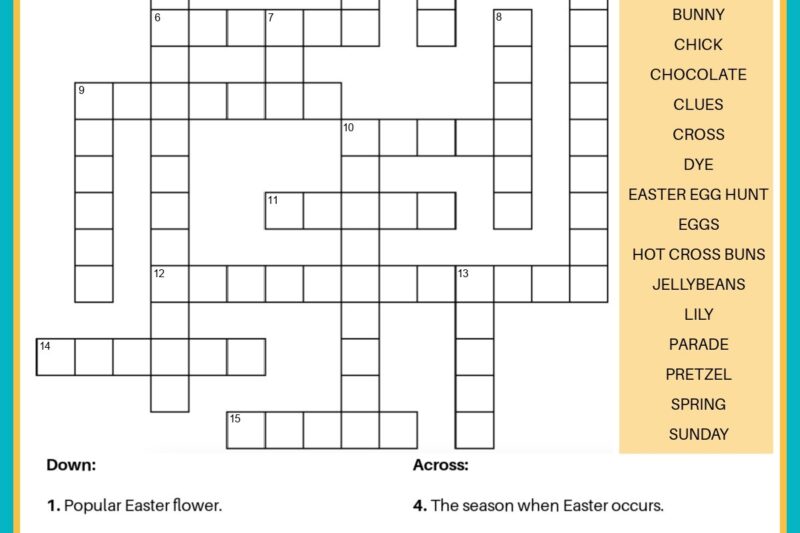 Crossword Puzzles Easter