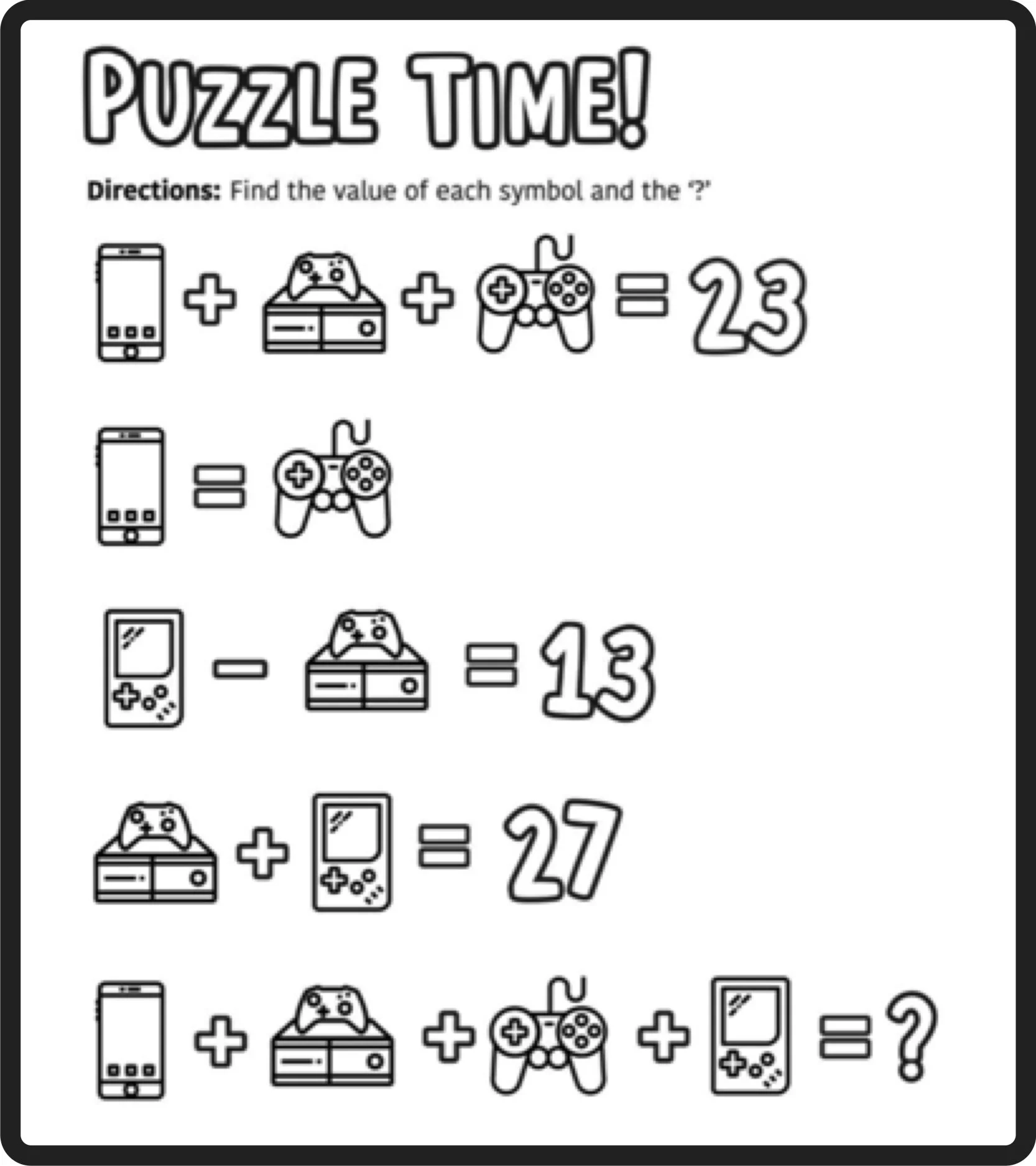 Math Puzzle Game Worksheets Math Puzzle Game Worksheets