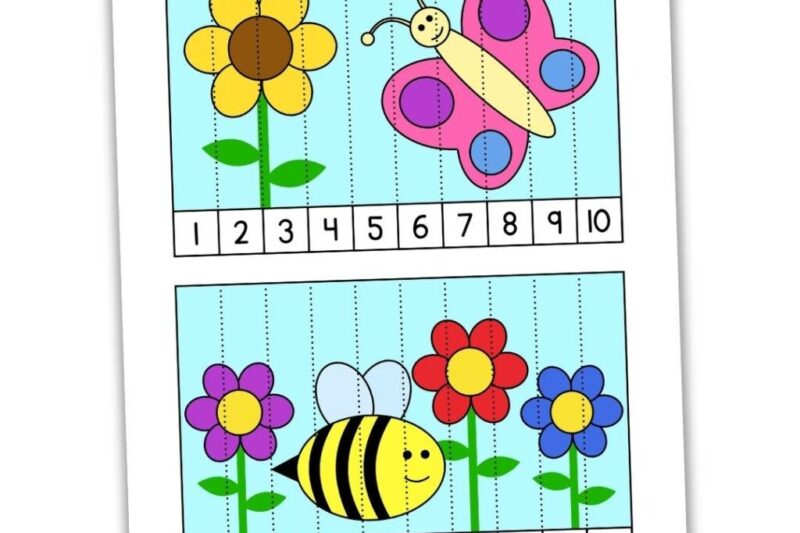 Number Puzzle Worksheets For Kindergarten