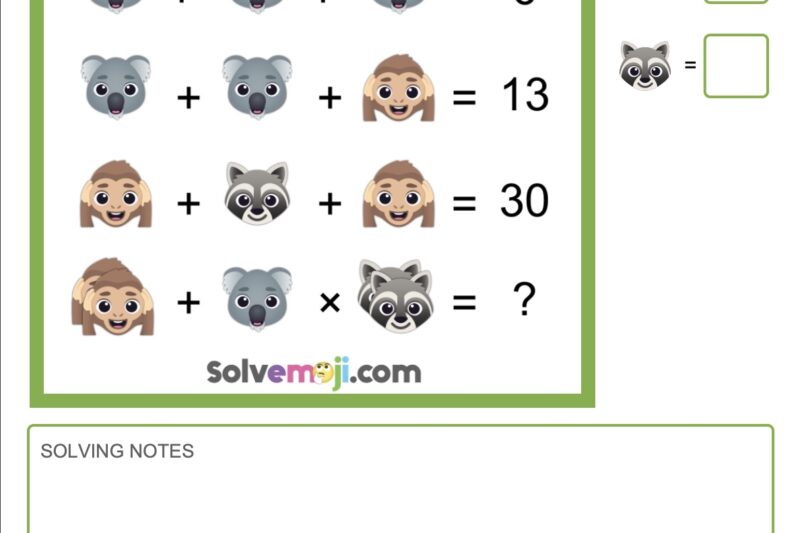 Free Emoji Logic Puzzle Worksheets