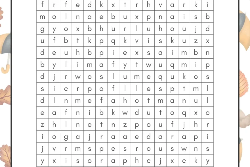 Thanksgiving Puzzle Worksheets For Middle School