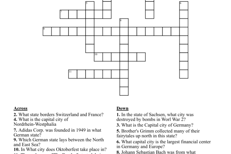 German City Crossword Puzzle Clue