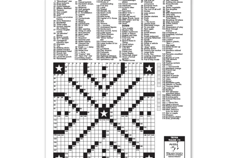 Crossword Puzzles Star Magazine