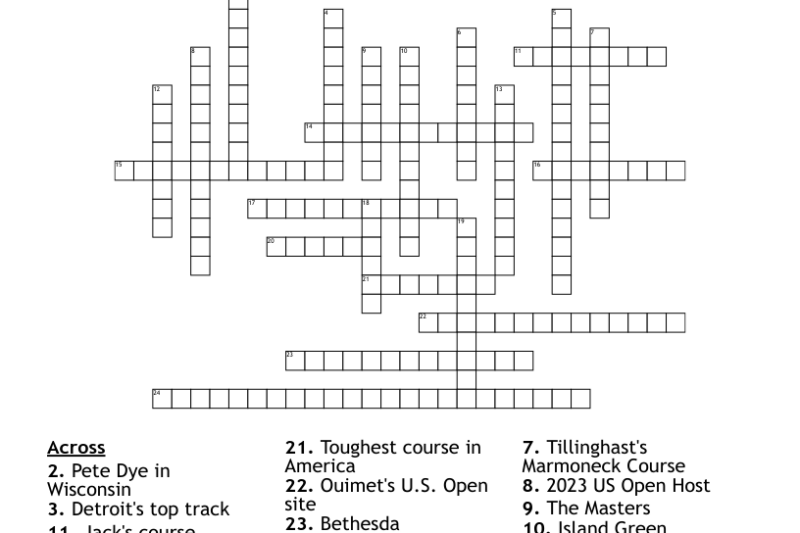 Golf Course Crossword Puzzle Clue