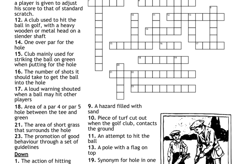 Free Printable Golf Crossword Puzzles