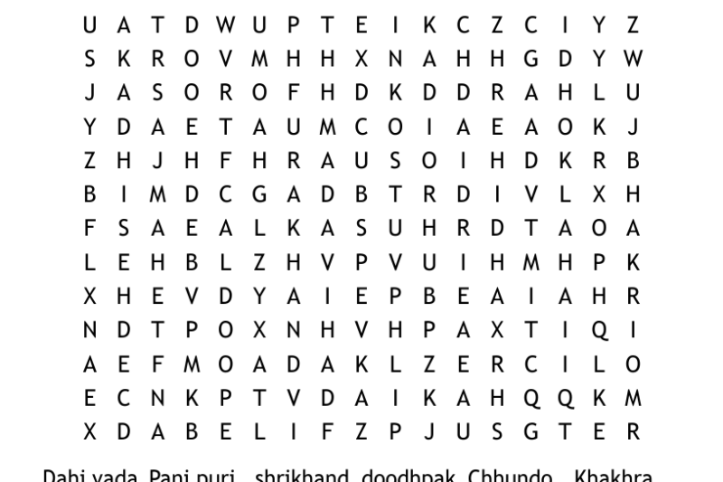 Printable Gujarati Crossword Puzzles