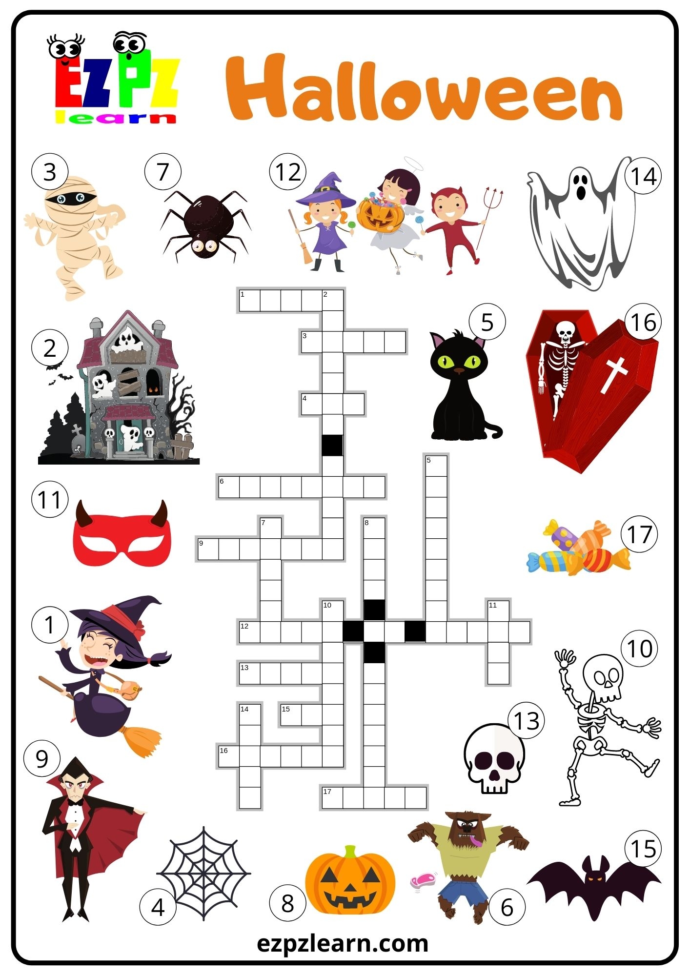 Halloween Puzzle Worksheets