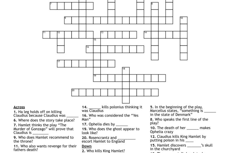 Hamlet Crossword Puzzle