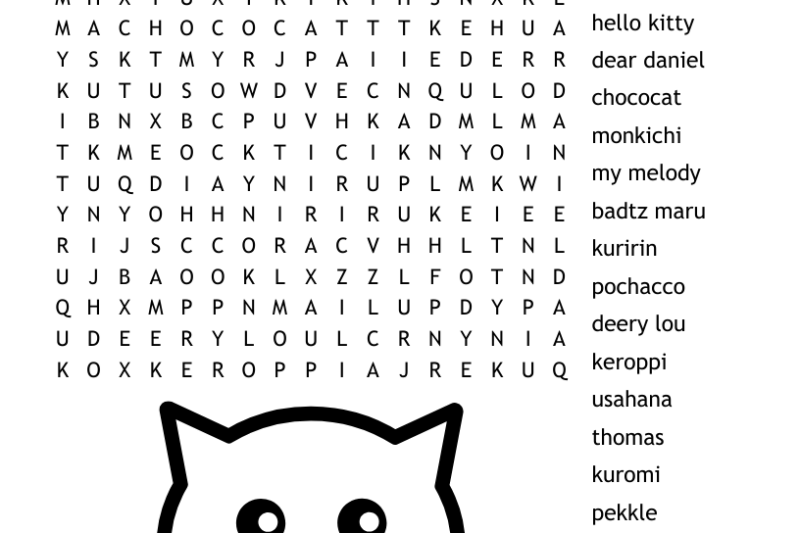 Hello Kitty Crossword Puzzle