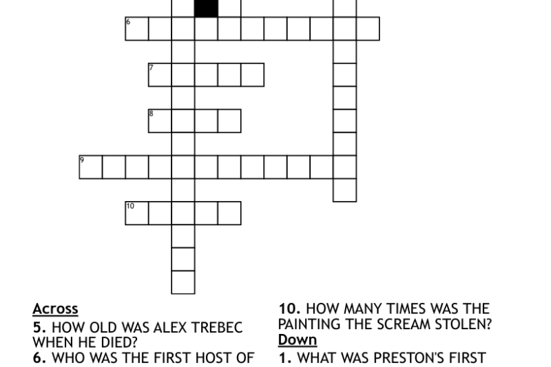 Hodgepodge Crossword Puzzle