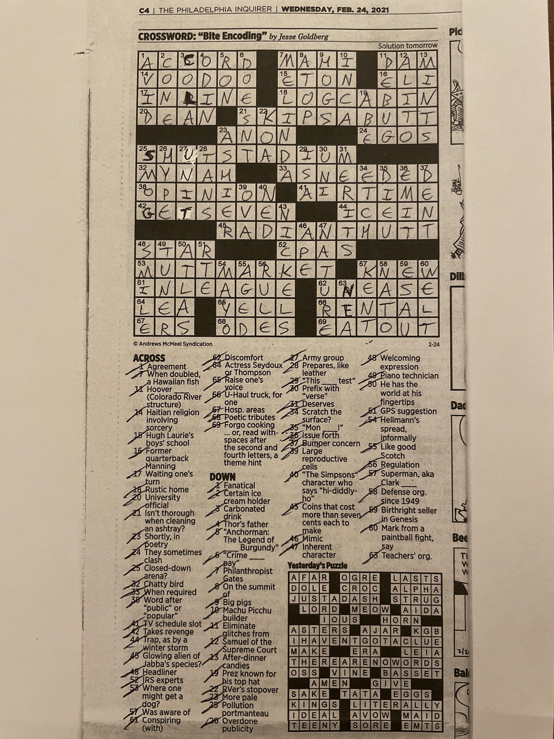 Philadelphia Inquirer Crossword Puzzle Philadelphia Inquirer Crossword Puzzle