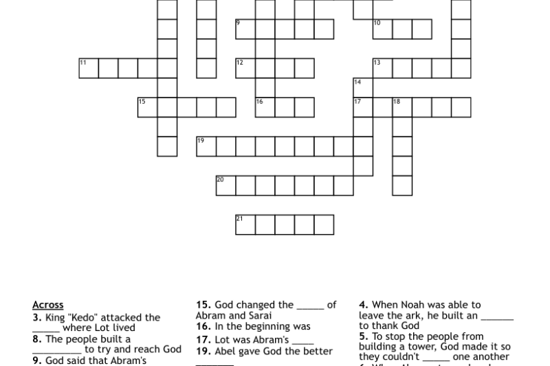 Beginning Crossword Puzzle