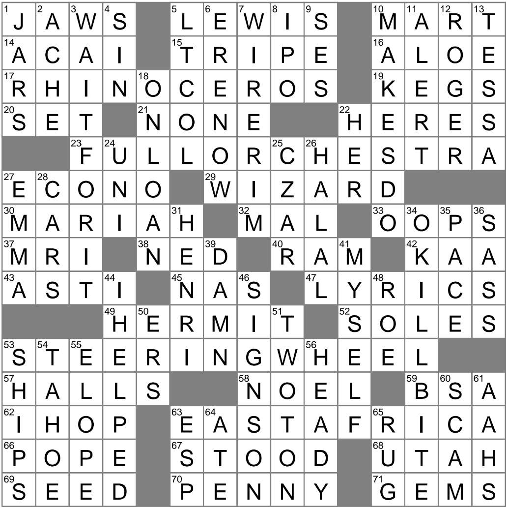 Intoxicating Crossword Clue Archives LAXCrossword