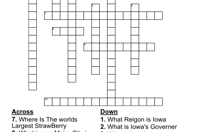 Iowa State City Crossword Puzzle Clue