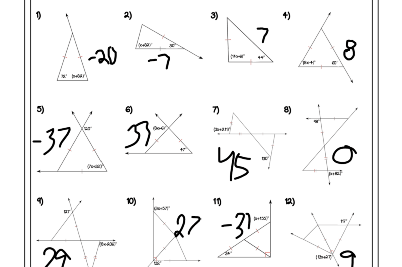Isosceles And Equilateral Triangles Puzzle Worksheet