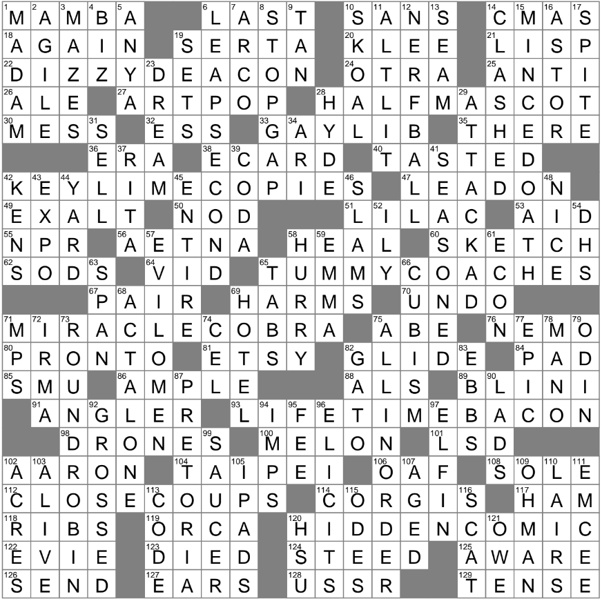 LA Times Crossword 25 May 25 Sunday LAXCrossword