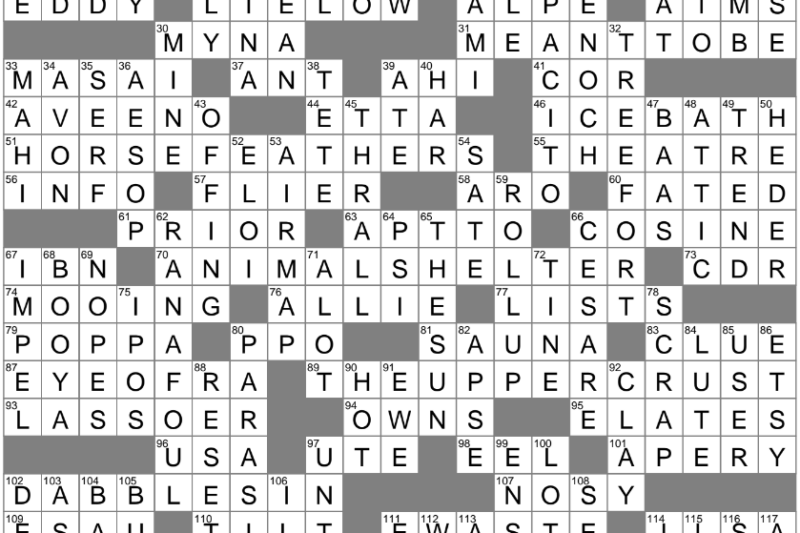 Motherless Calf Crossword Puzzle Clue