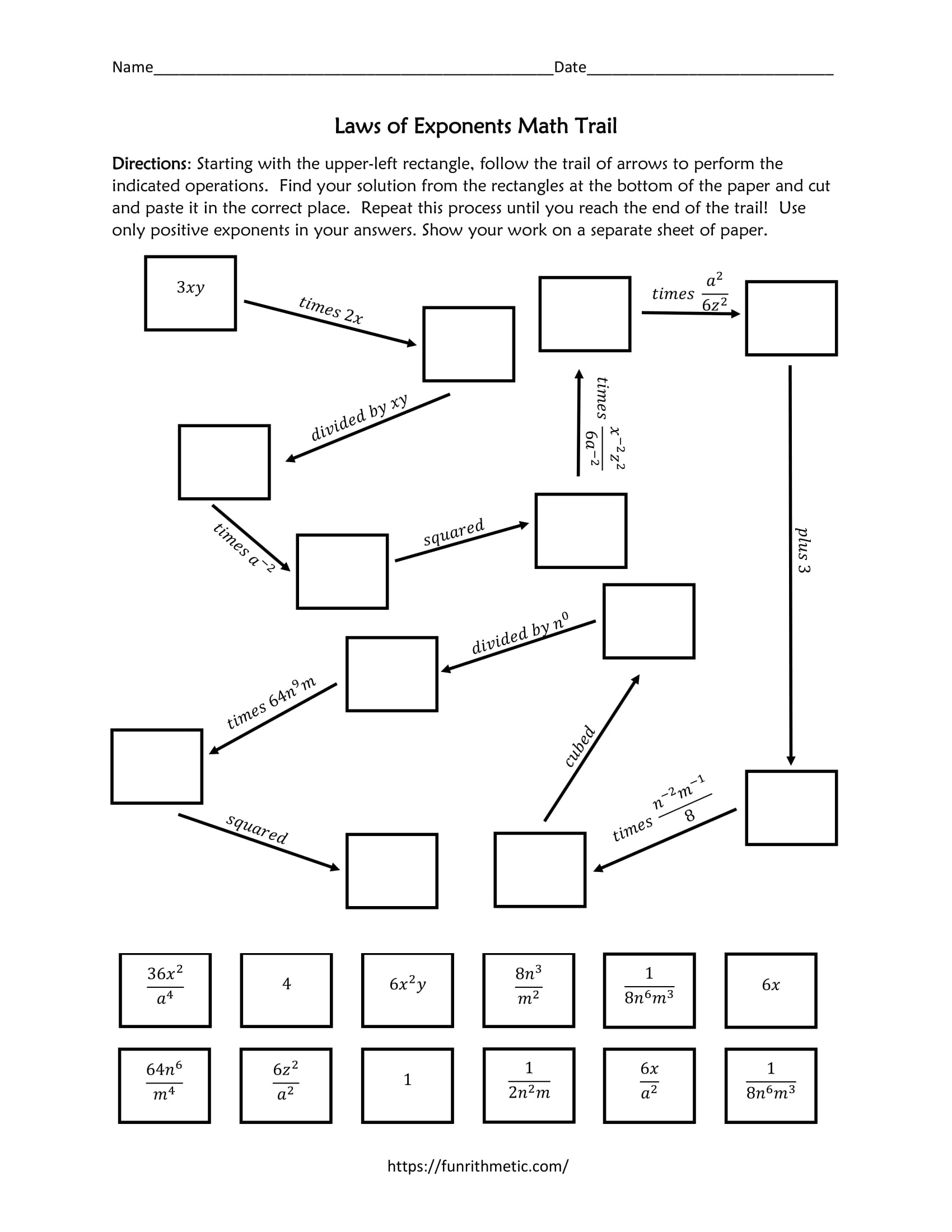 Exponent Rules Puzzle Worksheet Exponent Rules Puzzle Worksheet