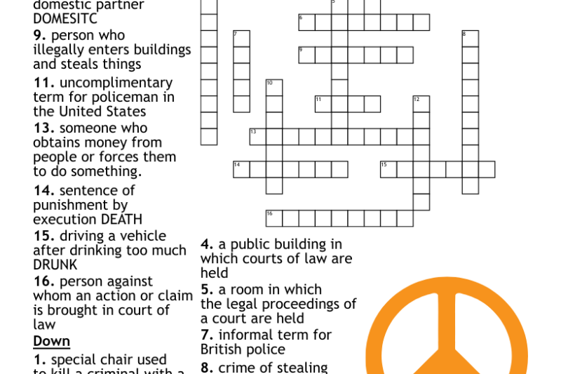 Legal Puzzle Worksheet
