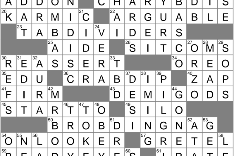 Good Times Crossword Puzzle Clue