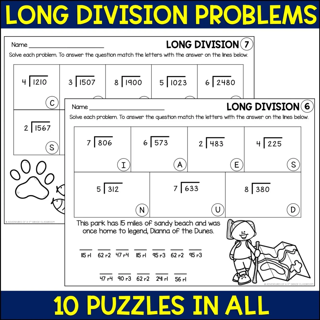 Long Division Review Puzzles