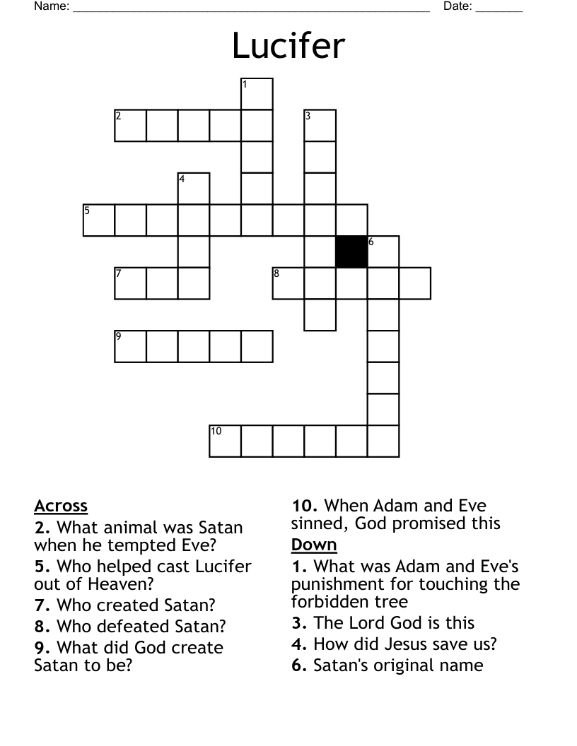 Lucifer Crossword WordMint