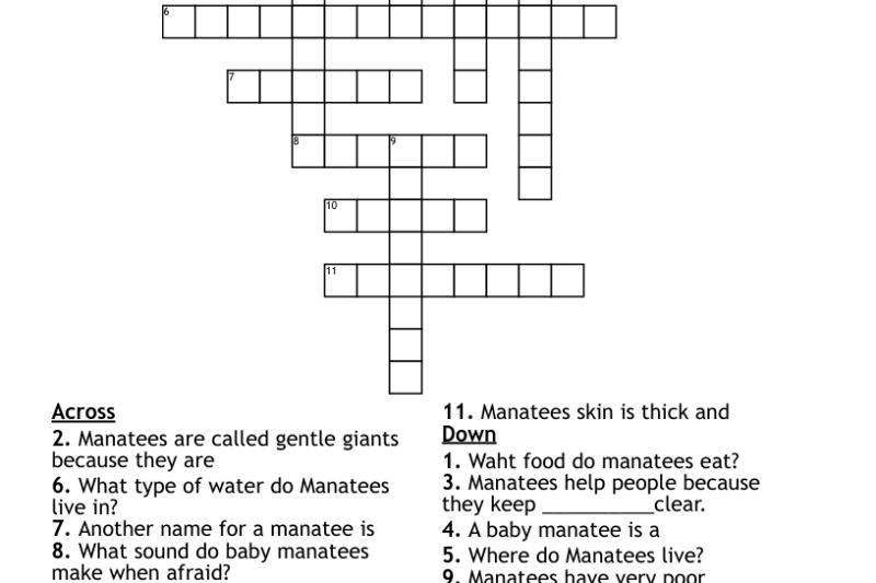 Manatee Crossword Puzzle