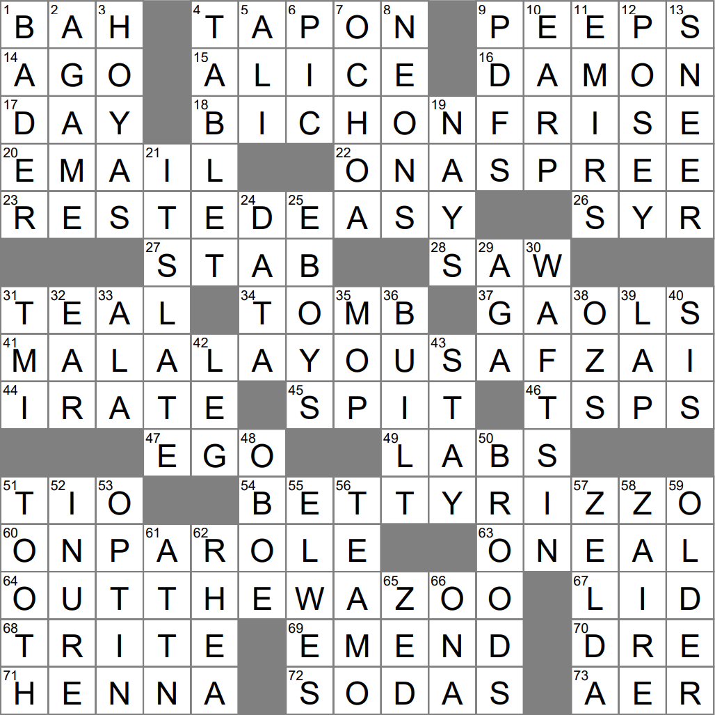 Marshmallow Treats Crossword Clue Archives LAXCrossword