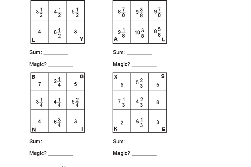 Adding And Subtracting Fractions Puzzle Worksheet