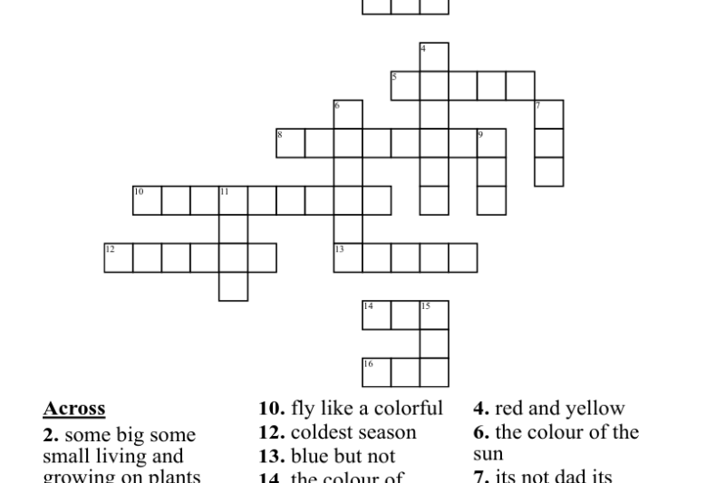 May Crossword Puzzle Printable