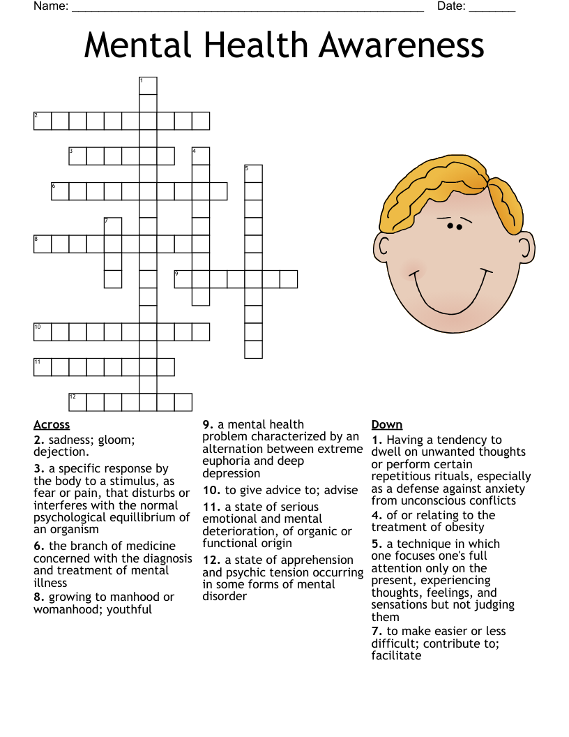 Mental Health Matters Worksheet WordMint