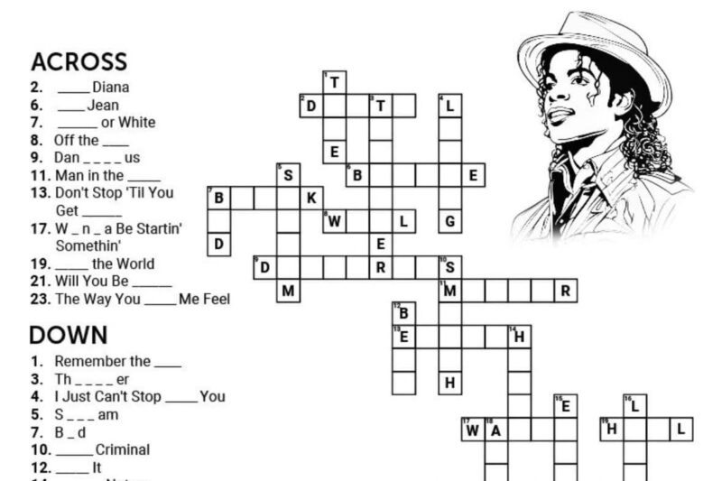 Michael Jackson Crossword Puzzle