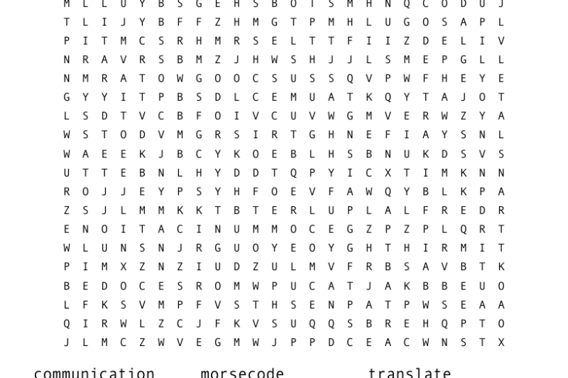 Morse Code Worksheet Puzzle