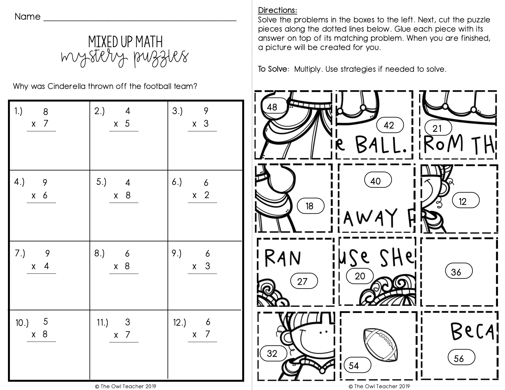 Multiplication Puzzle Worksheets