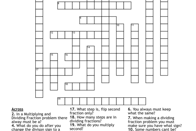 Multiplying And Dividing Fractions Puzzle Worksheets