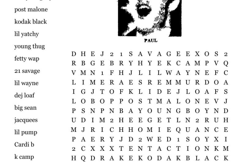 Printable Famous Musical Artist Crossword Puzzle