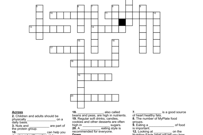 My Plate Crossword Puzzle