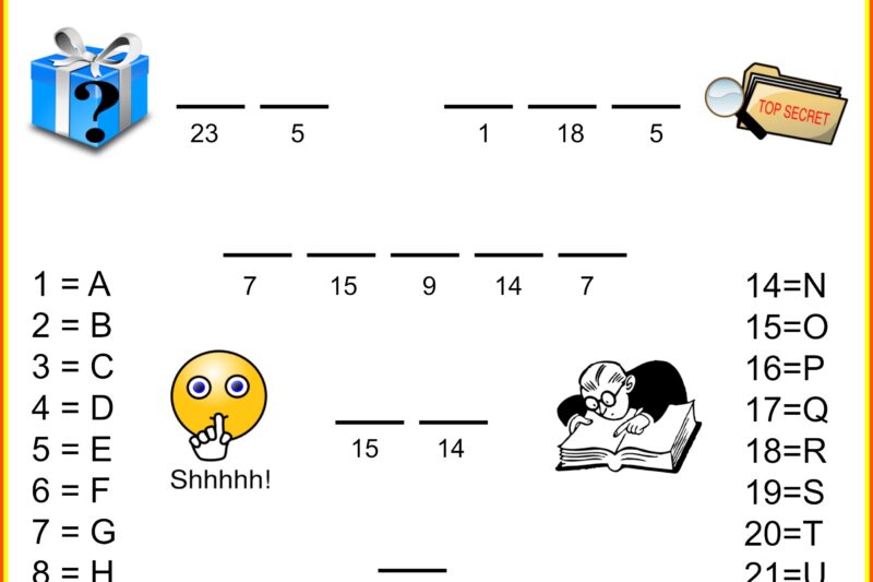 Secret Message Puzzle Worksheet