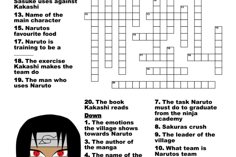 Printable Naruto Crossword Puzzles