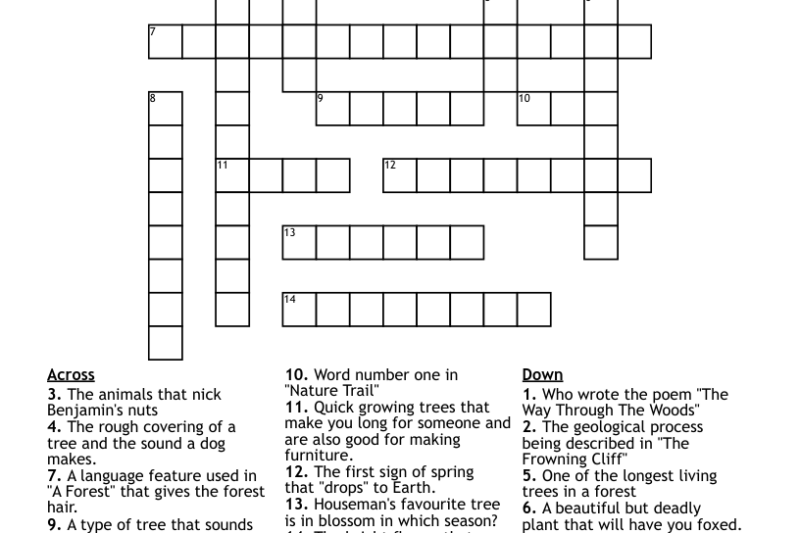 Animal Trail Crossword Puzzle Clue