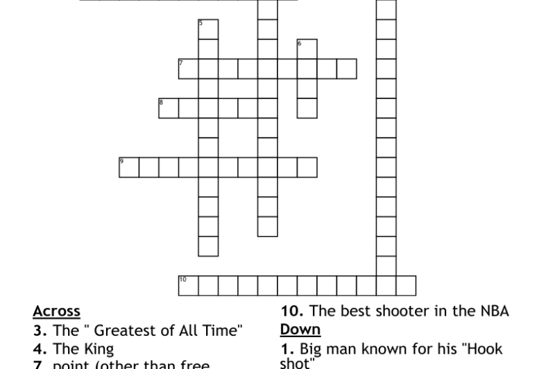 Nba Crossword Puzzles